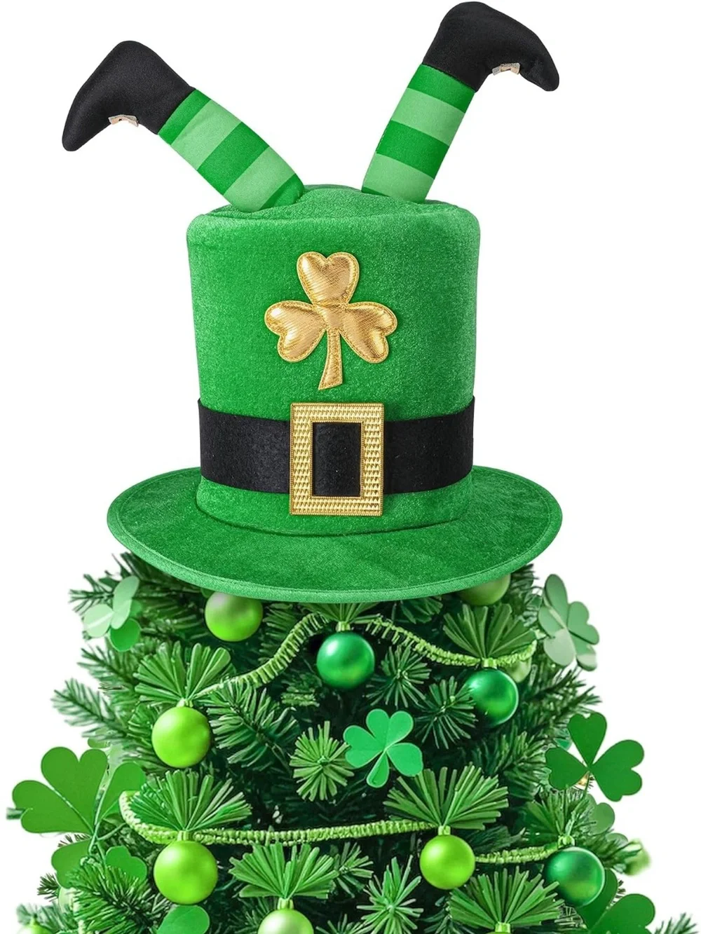 St. Patrick's Green Leprechaun Top Hat Tree Topper